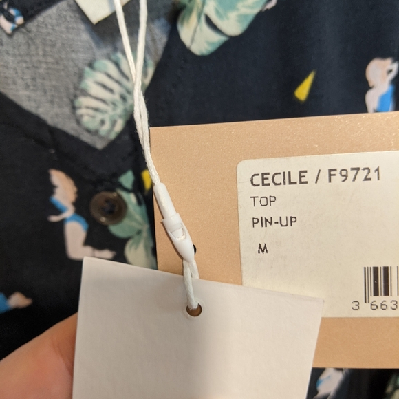 Pin up lemon print blouse top Frnch blouse - Picture 8 of 10